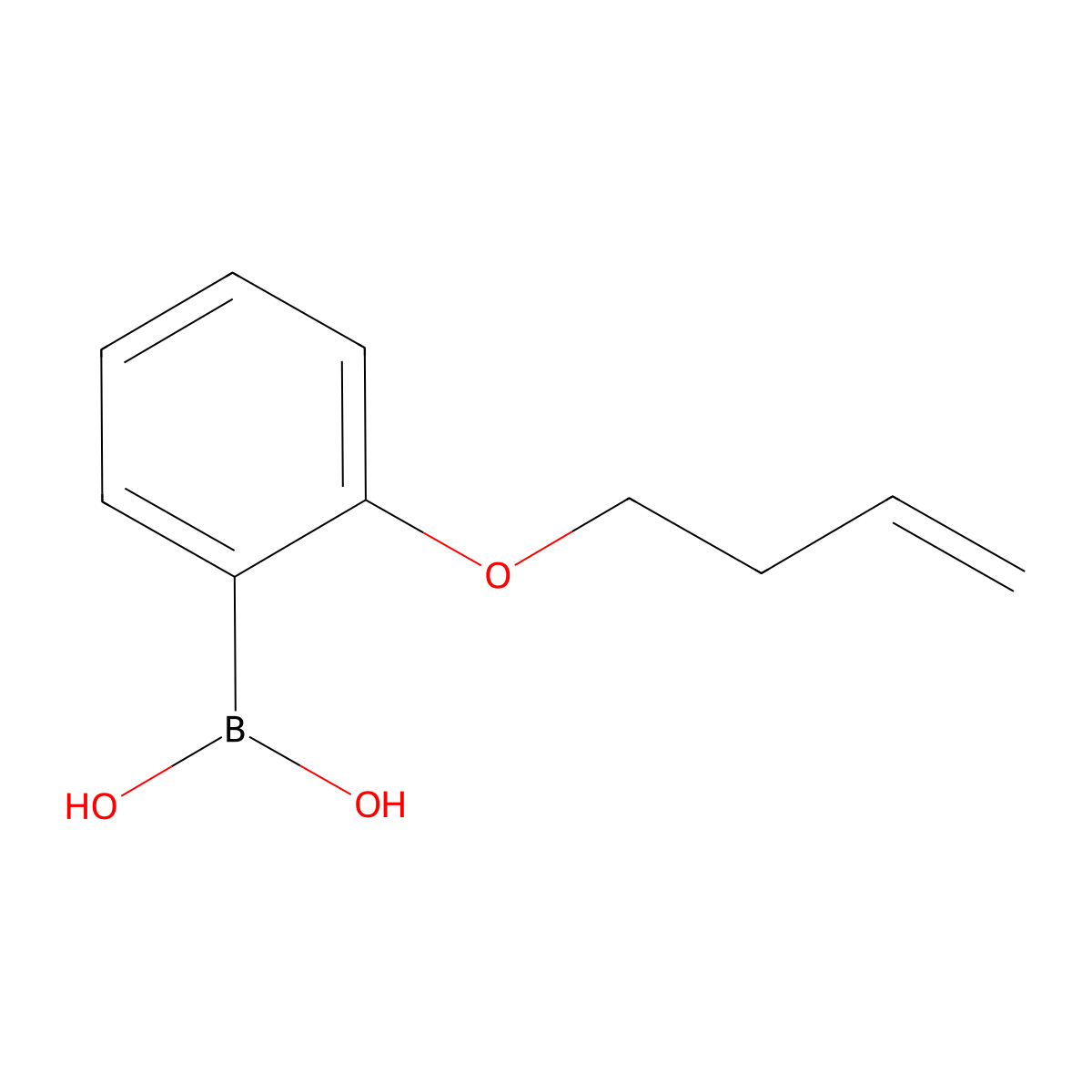 (2-(But-3-en-1-yloxy)phenyl)boronic acid molecular structure, CAS 1334402-83-3