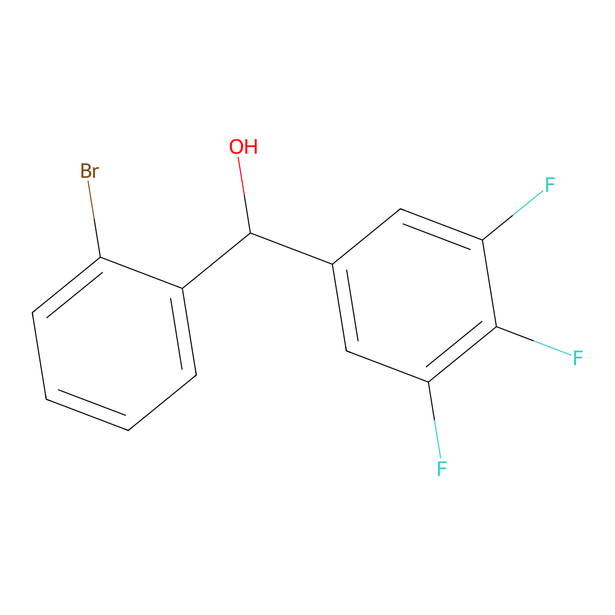 (2-Bromophenyl)(3,4,5-trifluorophenyl)methanol molecular structure, CAS 1334402-92-4