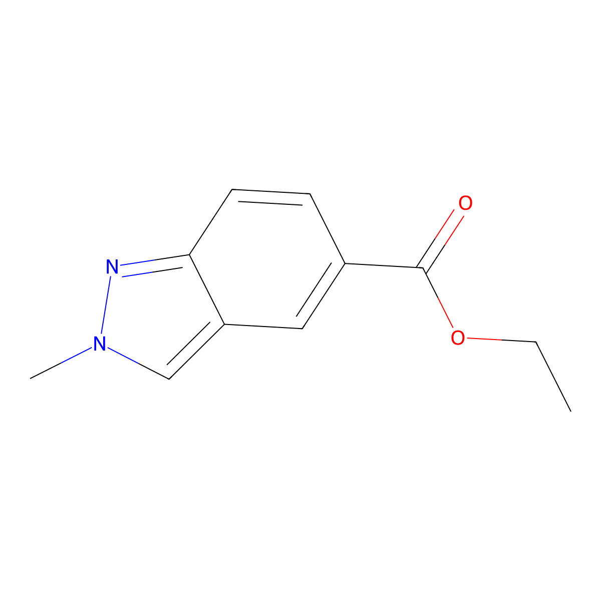 Ethyl 2-methyl-2H-indazole-5-carboxylate molecular structure, CAS 1334405-45-6