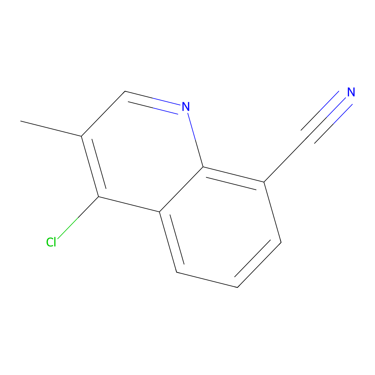 4-Chloro-3-methylquinoline-8-carbonitrile molecular structure, CAS 1334405-50-3