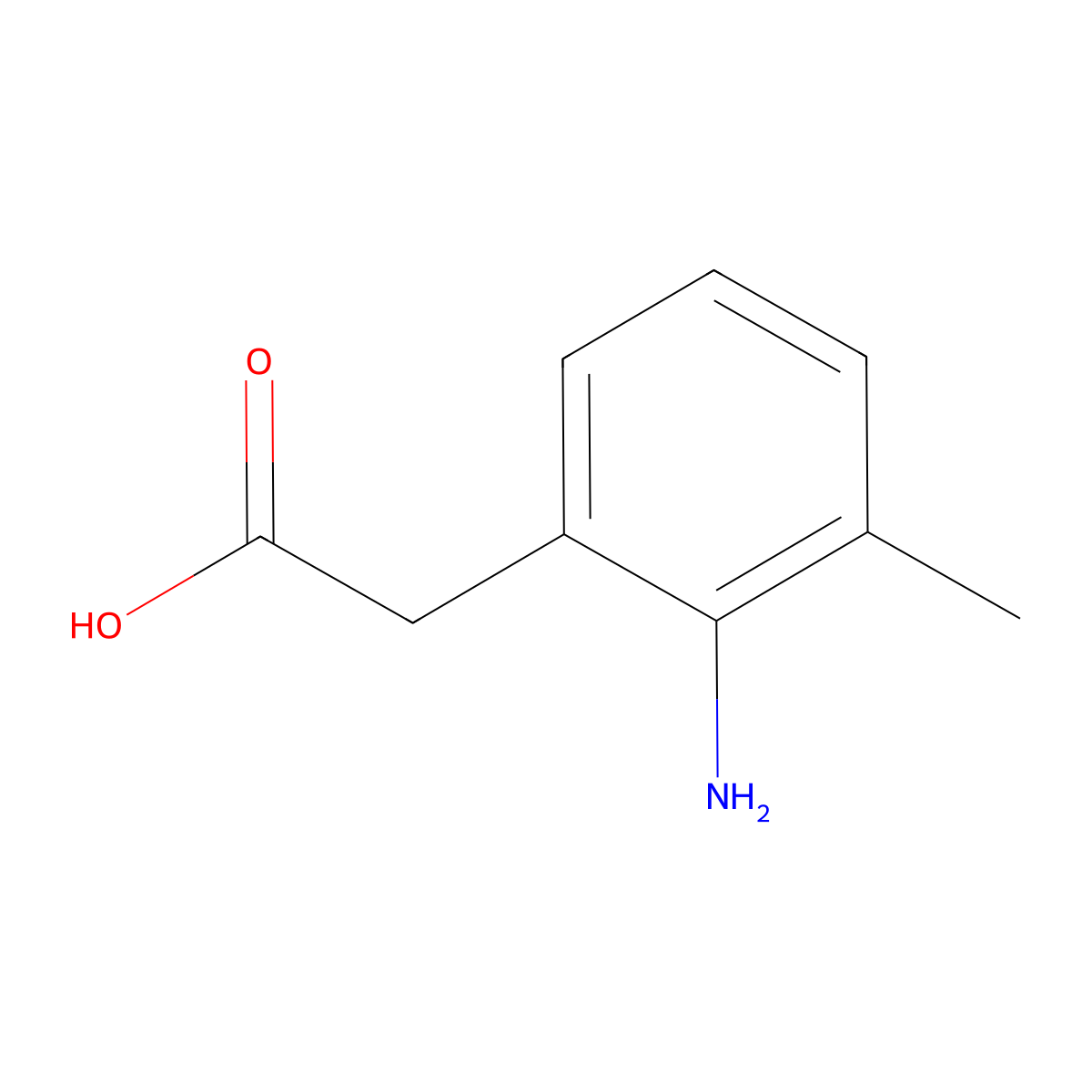 2-(2-Amino-3-methylphenyl)acetic acid molecular structure, CAS 1334405-57-0