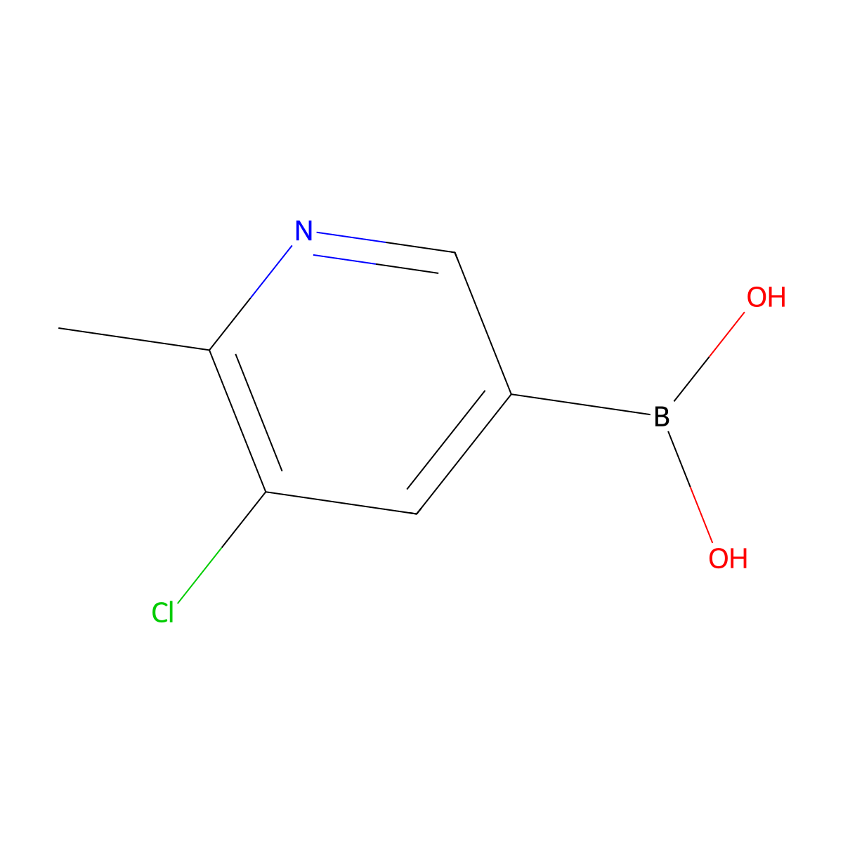 B-(5-Chloro-6-methyl-3-pyridinyl)boronic acid molecular structure, CAS 1334405-66-1