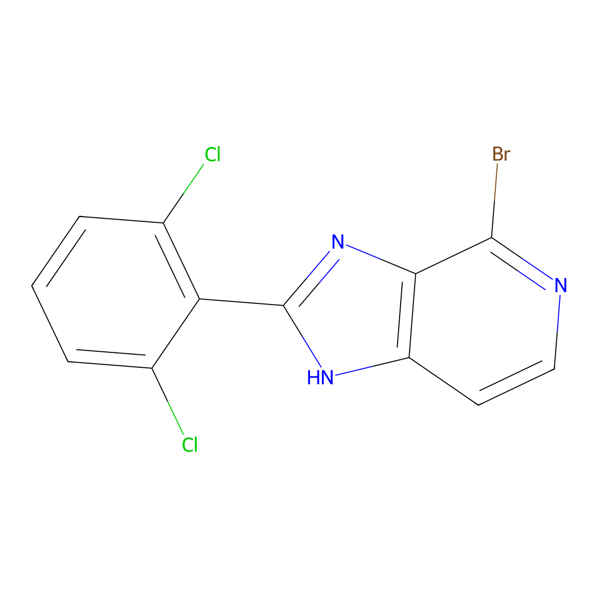 4-Bromo-2-(2,6-dichlorophenyl)-1H-imidazo[4,5-c]pyridine molecular structure, CAS 1334411-79-8