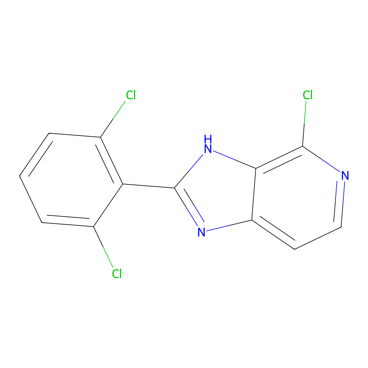 4-Chloro-2-(2,6-dichlorophenyl)-3H-imidazo[4,5-c]pyridine molecular structure, CAS 1334411-81-2