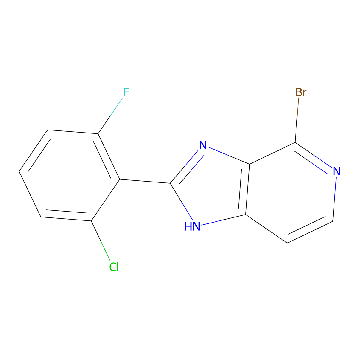 4-Bromo-2-(2-chloro-6-fluorophenyl)-3H-imidazo[4,5-c]pyridine molecular structure, CAS 1334411-85-6