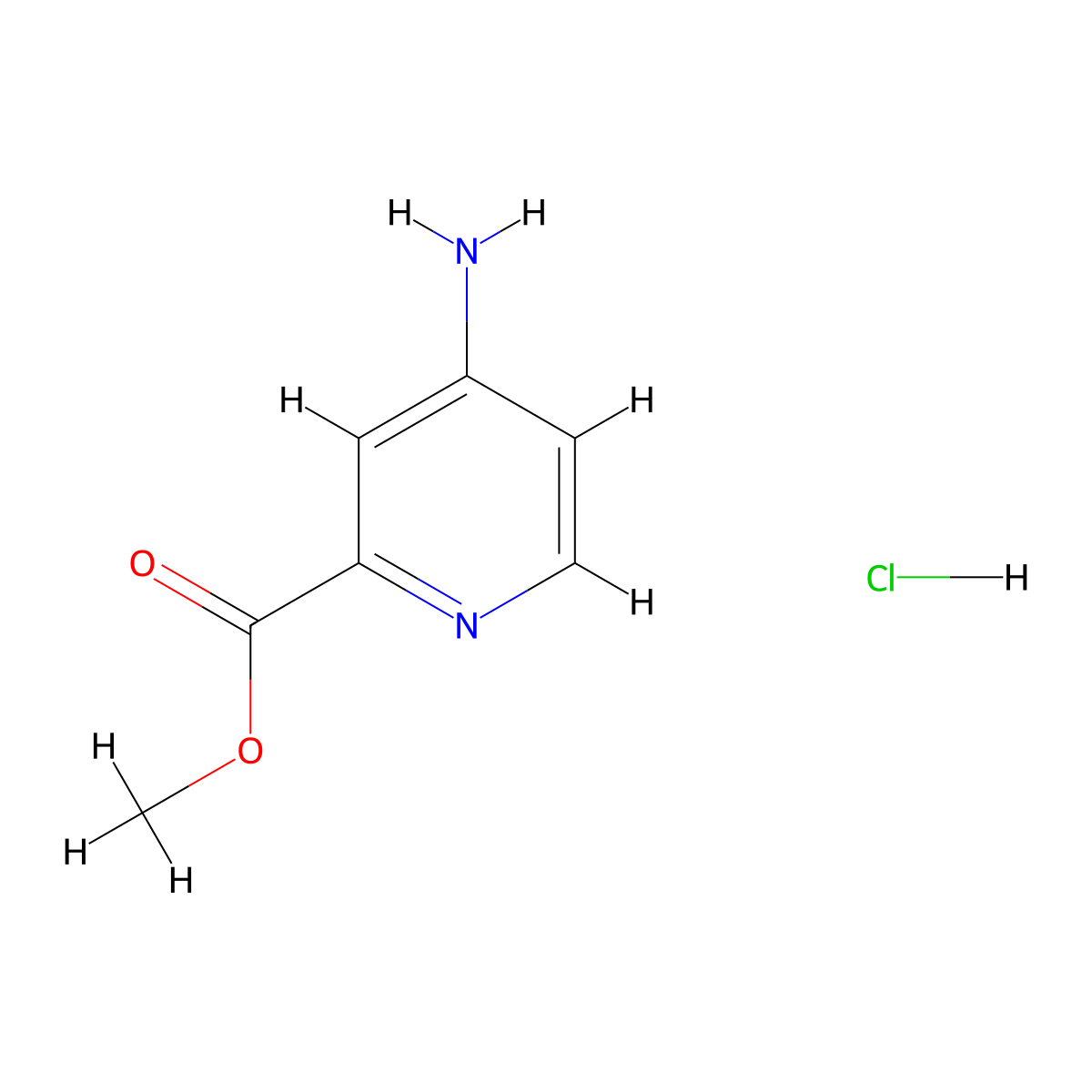 Methyl 4-aminopyridine-2-carboxylate hydrochloride molecular structure, CAS 1334412-31-5