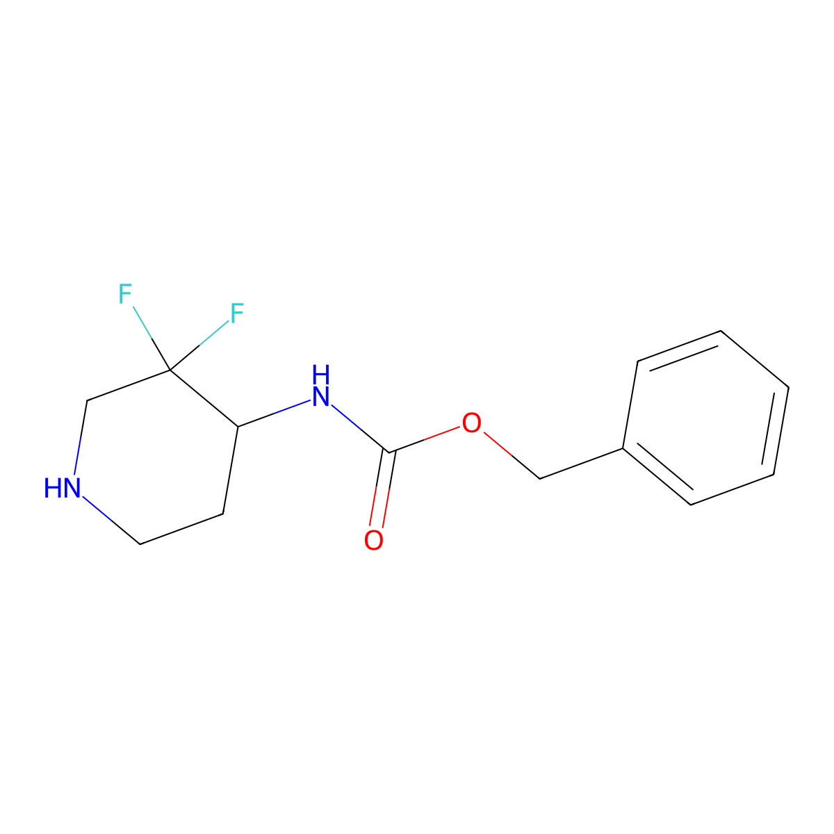 benzyl 3,3-Difluoropiperidin-4-ylcarbamate molecular structure, CAS 1334412-86-0