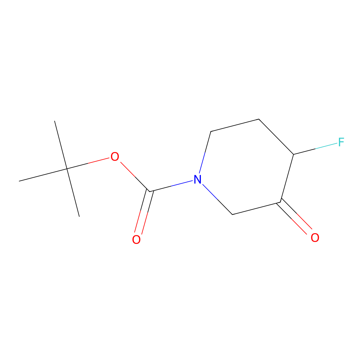 Tert-butyl 4-fluoro-3-oxopiperidine-1-carboxylate molecular structure, CAS 1334413-33-0