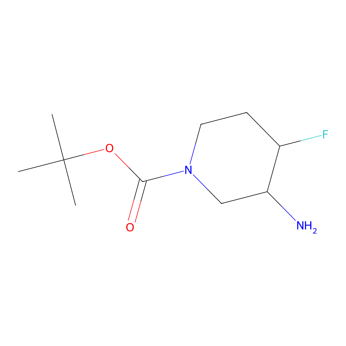 Tert-butyl 3-amino-4-fluoropiperidine-1-carboxylate molecular structure, CAS 1334414-00-4