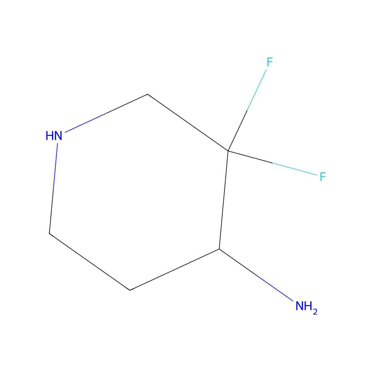 3,3-Difluoropiperidin-4-amine molecular structure, CAS 1334414-34-4