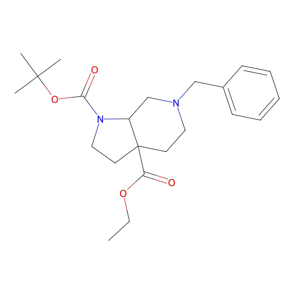 Ethyl 4-benzyl-7-boc-4,7-diazabicyclo[4,3,0]nonane-1-carboxylate molecular structure, CAS 1334414-41-3
