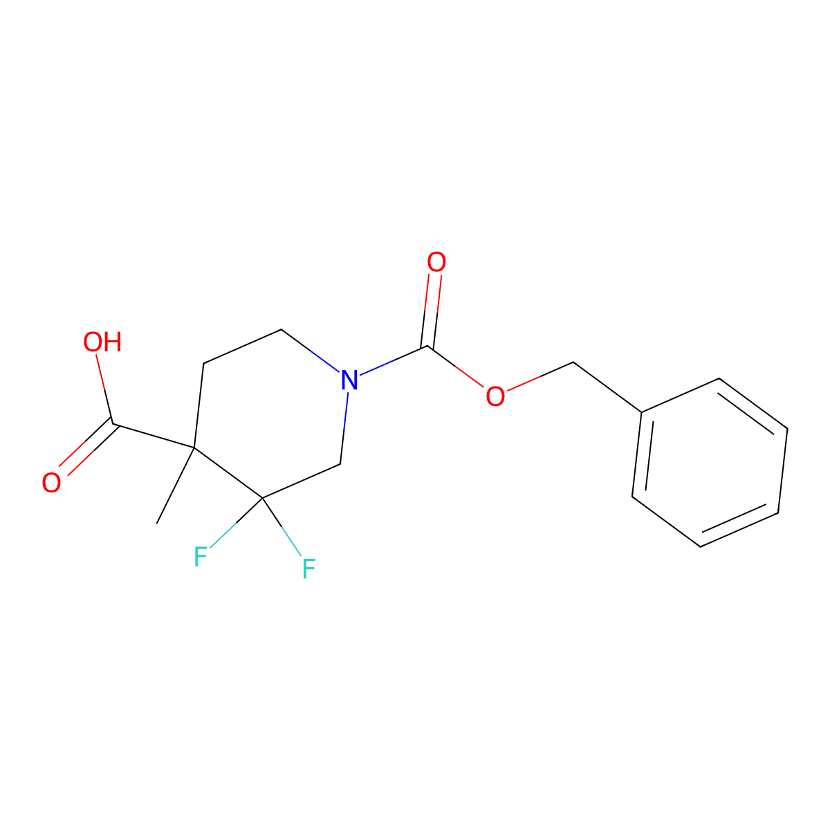 1-[(Benzyloxy)carbonyl]-3,3-difluoro-4-methylpiperidine-4-carboxylic acid molecular structure, CAS 1334414-71-9