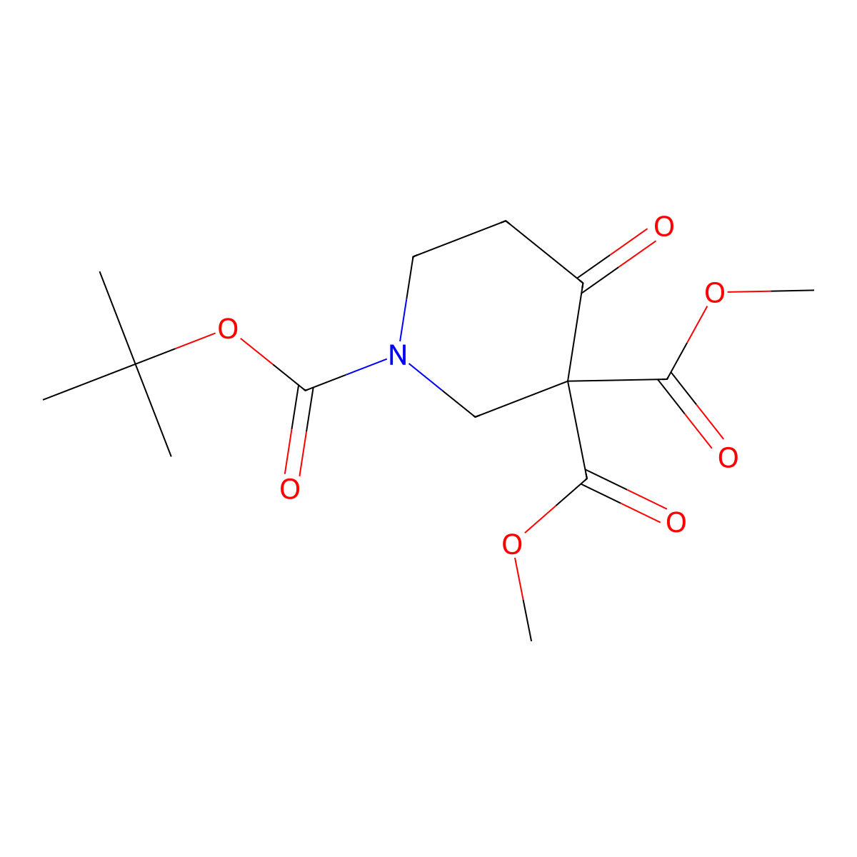 1-tert-butyl 3,3-Dimethyl 4-oxopiperidine-1,3,3-tricarboxylate molecular structure, CAS 1334415-35-8