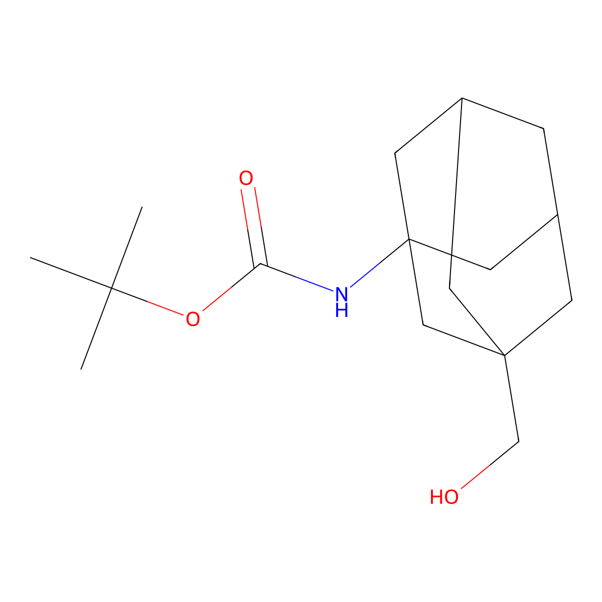 tert-butyl N-[3-(hydroxymethyl)adamantan-1-yl]carbamate molecular structure, CAS 1334415-66-5