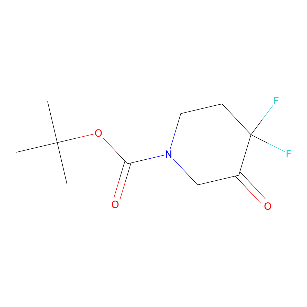 Tert-butyl 4,4-difluoro-3-oxopiperidine-1-carboxylate molecular structure, CAS 1334416-41-9