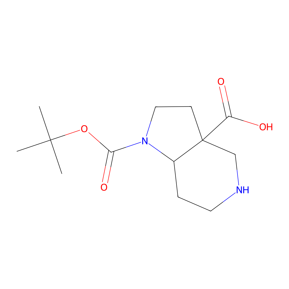 1-[(Tert-butoxy)carbonyl]-octahydro-1h-pyrrolo[3,2-c]pyridine-3a-carboxylic acid molecular structure, CAS 1334416-52-2