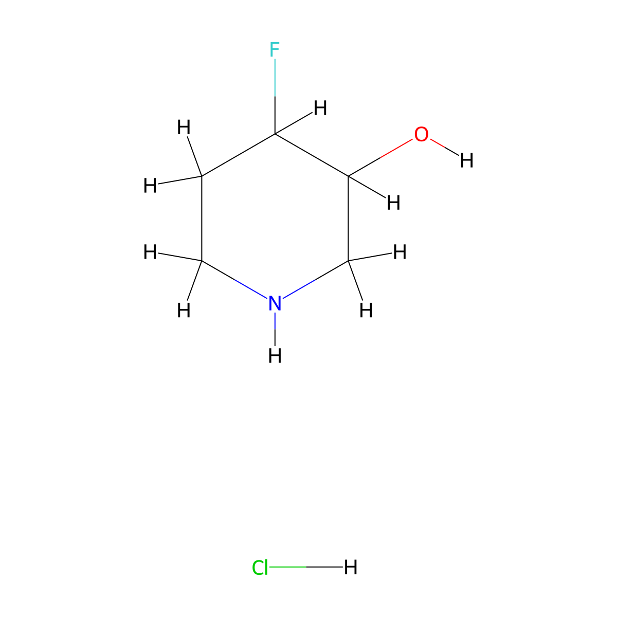 4-Fluoropiperidin-3-ol hydrochloride molecular structure, CAS 1334416-55-5