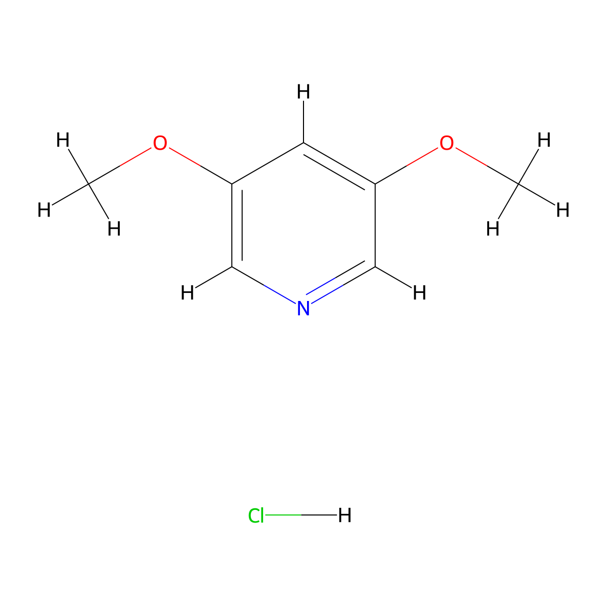 3,5-Dimethoxypyridine hydrochloride molecular structure, CAS 1334417-33-2