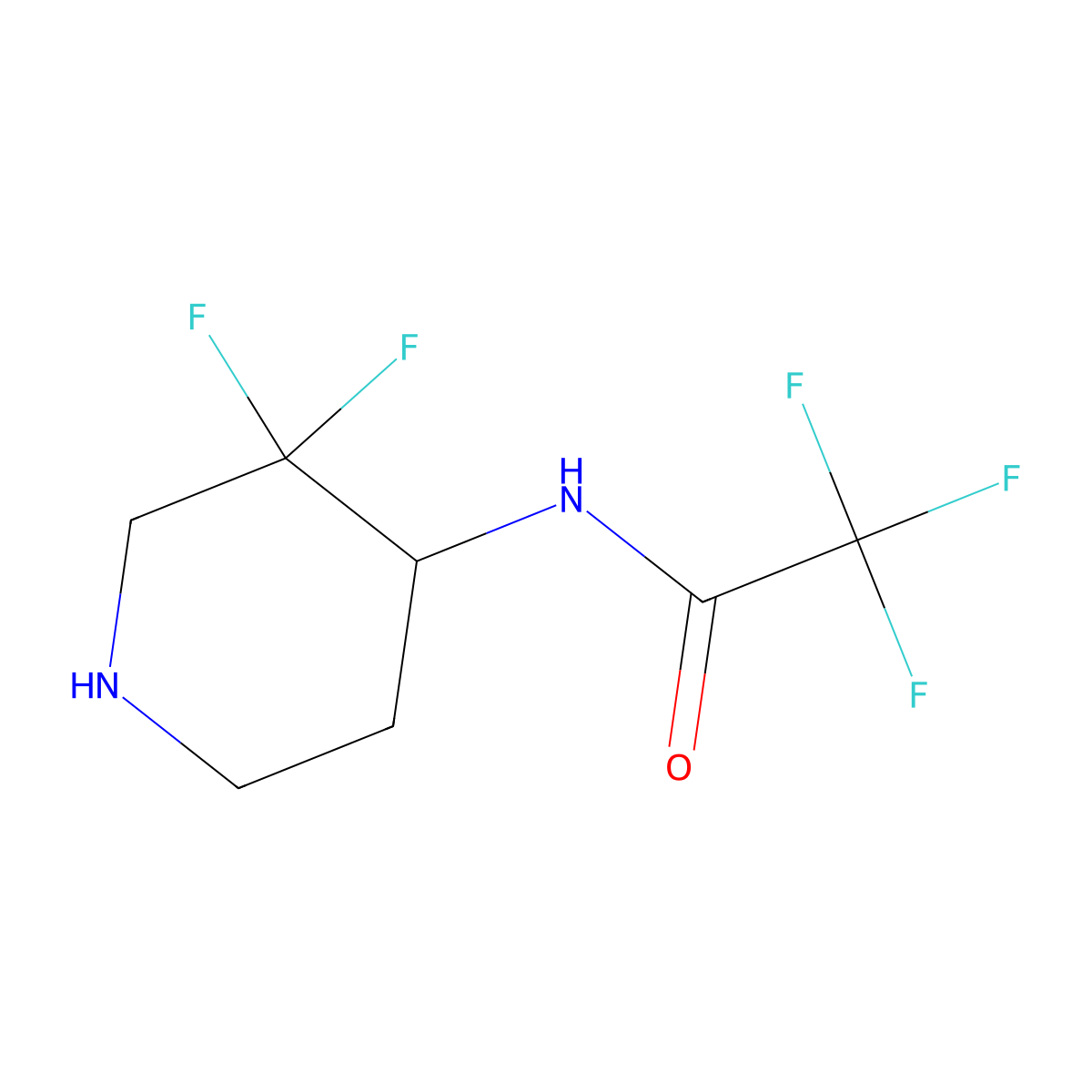 N-(3,3-difluoropiperidin-4-yl)-2,2,2-trifluoroacetamide molecular structure, CAS 1334418-21-1