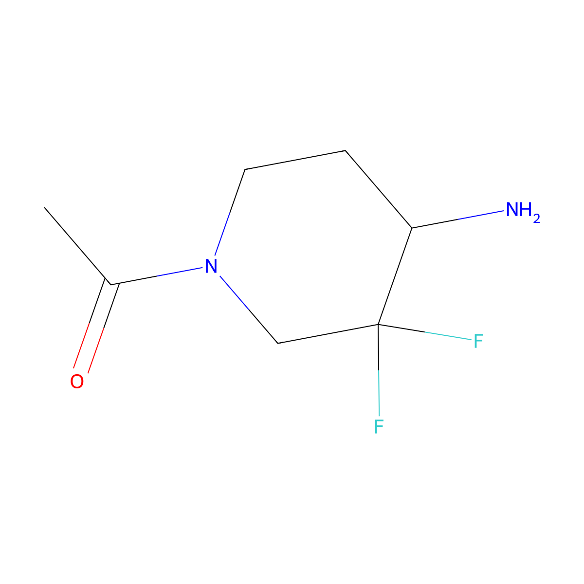 1-(4-Amino-3,3-difluoropiperidin-1-yl)ethan-1-one molecular structure, CAS 1334418-52-8