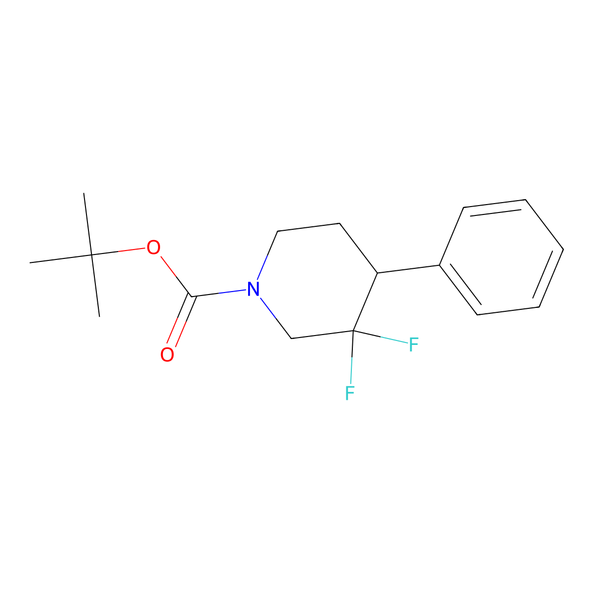 Tert-butyl 3,3-difluoro-4-phenylpiperidine-1-carboxylate molecular structure, CAS 1334418-85-7