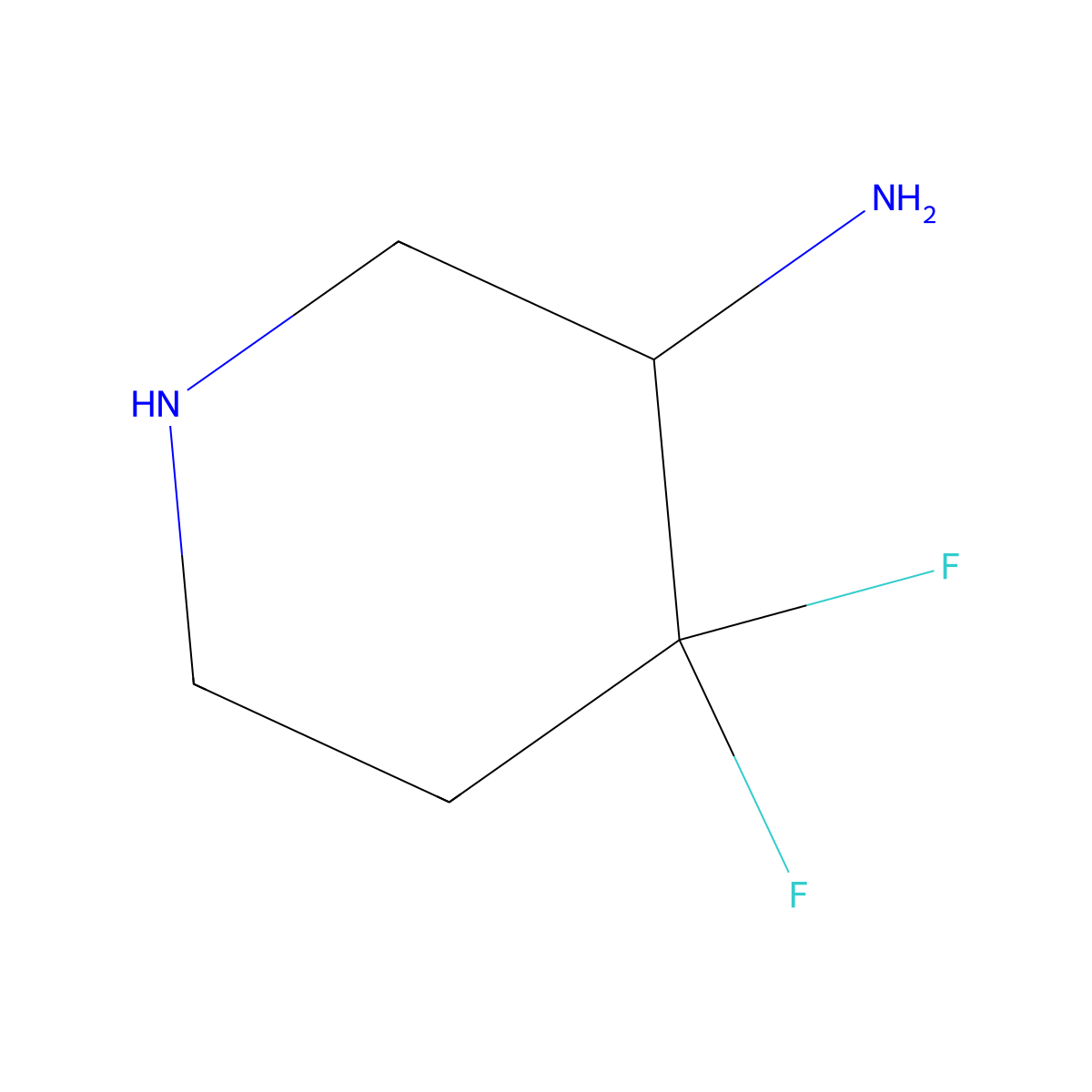 4,4-Difluoropiperidin-3-amine molecular structure, CAS 1334472-27-3