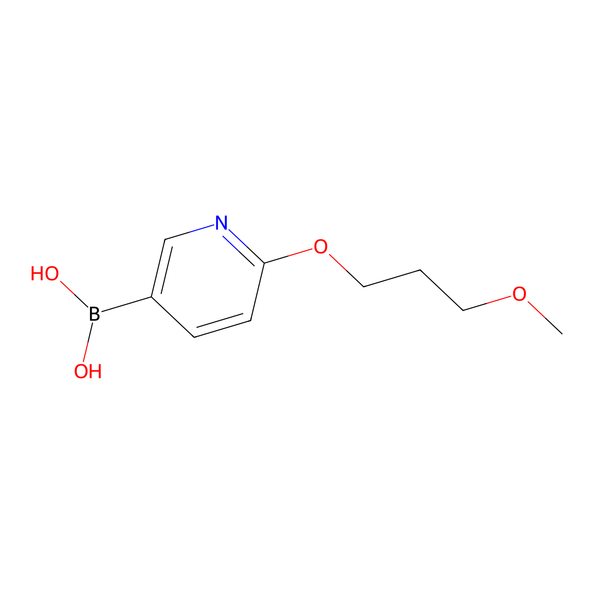 B-[6-(3-methoxypropoxy)-3-pyridinyl]boronic acid molecular structure, CAS 1334477-78-9