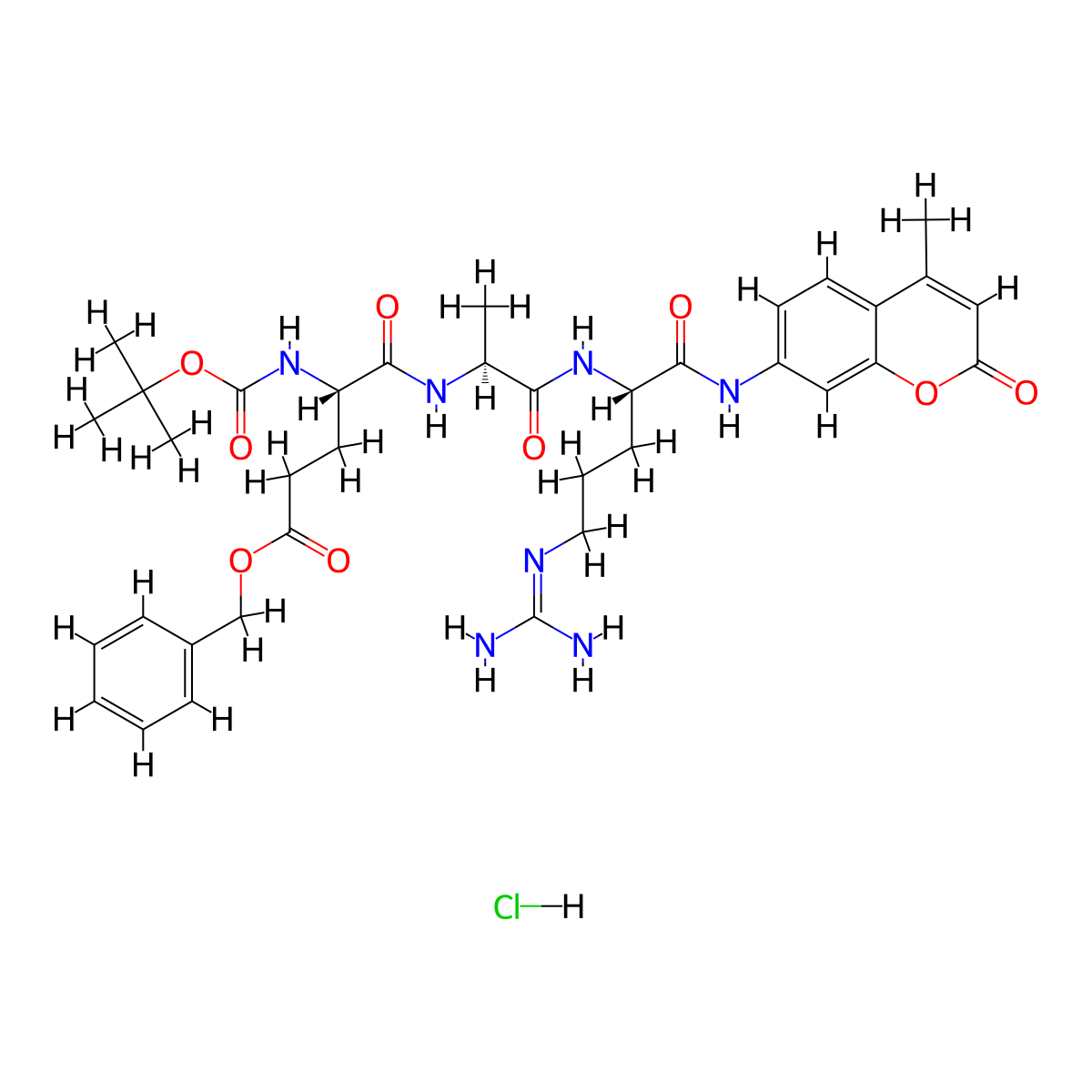 Boc-glu(obzl)-ala-arg-amc hcl molecular structure, CAS 133448-25-6
