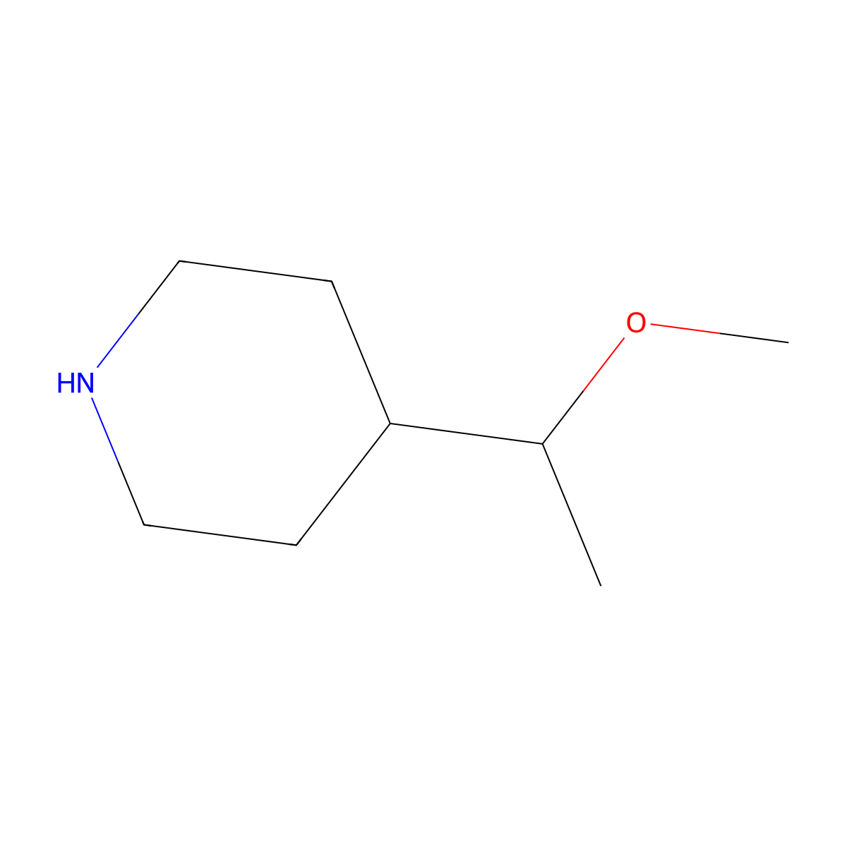 4-(1-Methoxyethyl)piperidine molecular structure, CAS 1334484-76-2