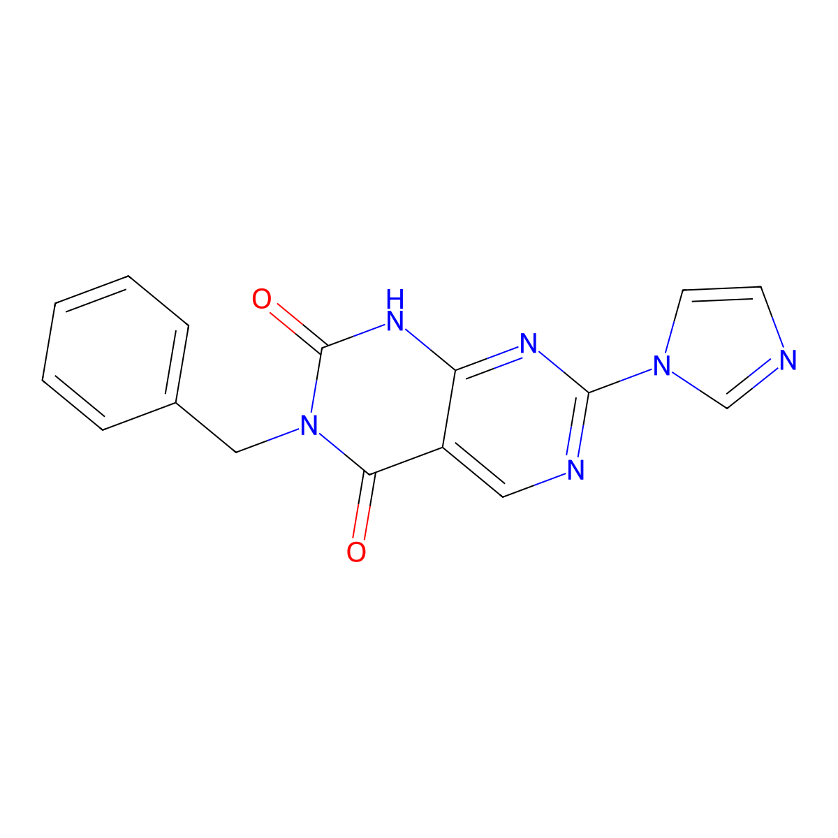 3-benzyl-7-(1H-imidazol-1-yl)pyrimido[4,5-d]pyrimidine-2,4(1H,3H)-dione molecular structure, CAS 1334484-80-8