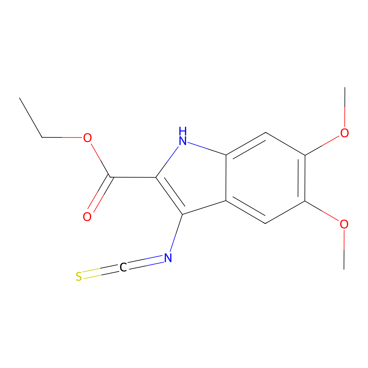 ethyl 3-isothiocyanato-5,6-dimethoxy-1H-indole-2-carboxylate molecular structure, CAS 1334485-00-5