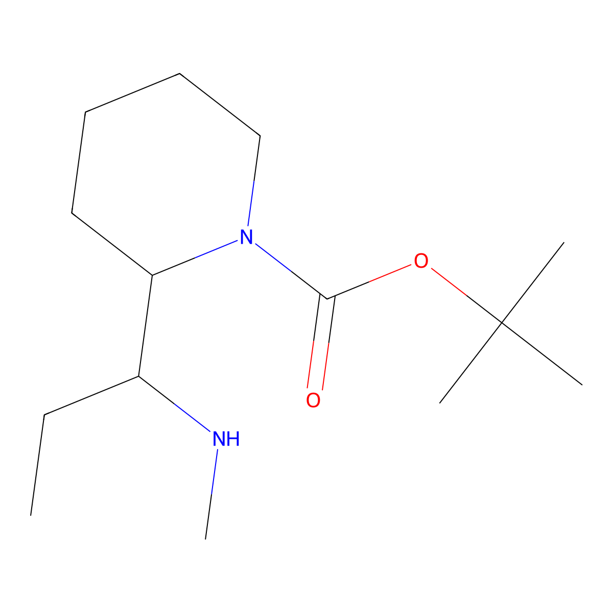 Tert-butyl 2-[1-(methylamino)propyl]piperidine-1-carboxylate molecular structure, CAS 1334485-58-3