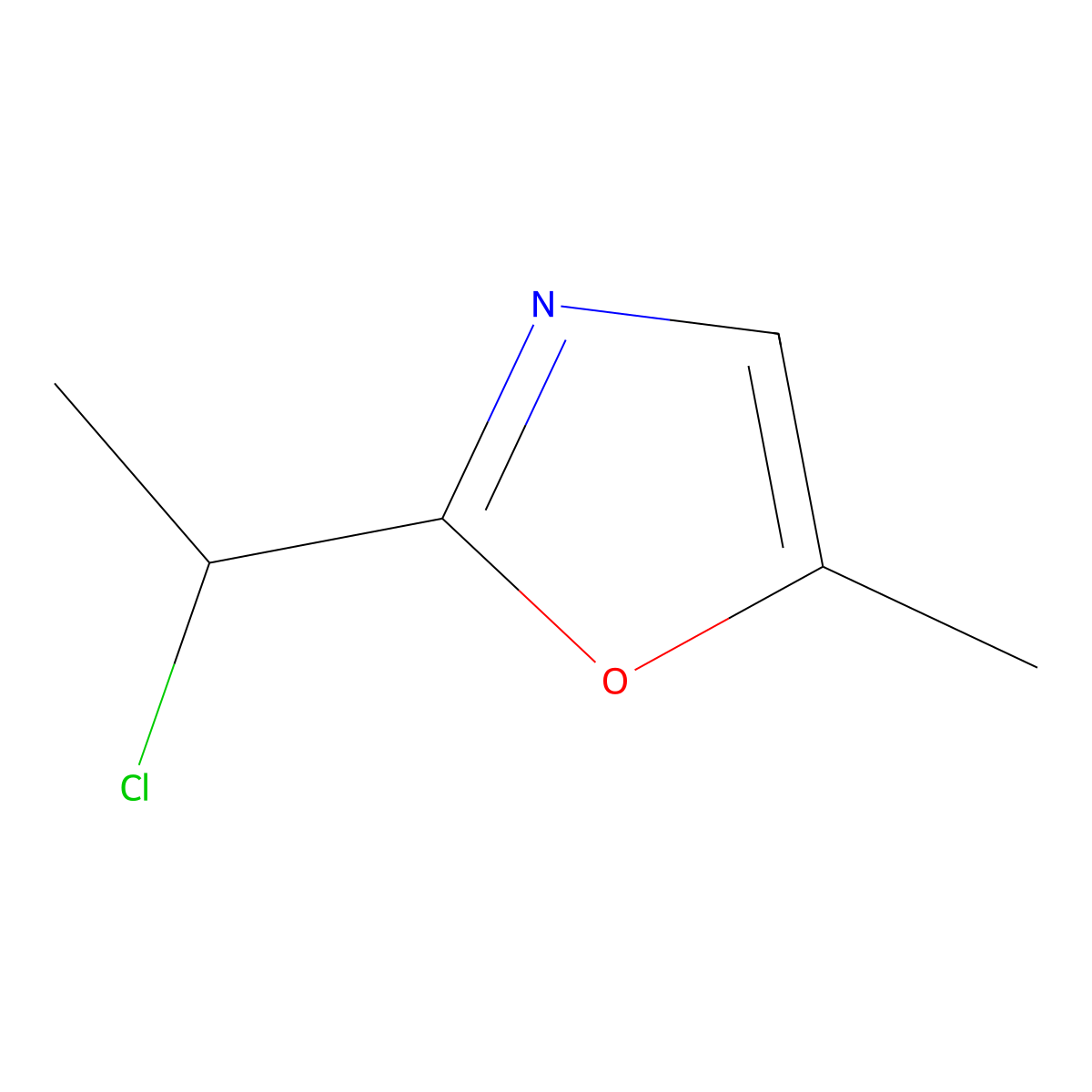 2-(1-Chloroethyl)-5-methyl-1,3-oxazole molecular structure, CAS 1334485-60-7