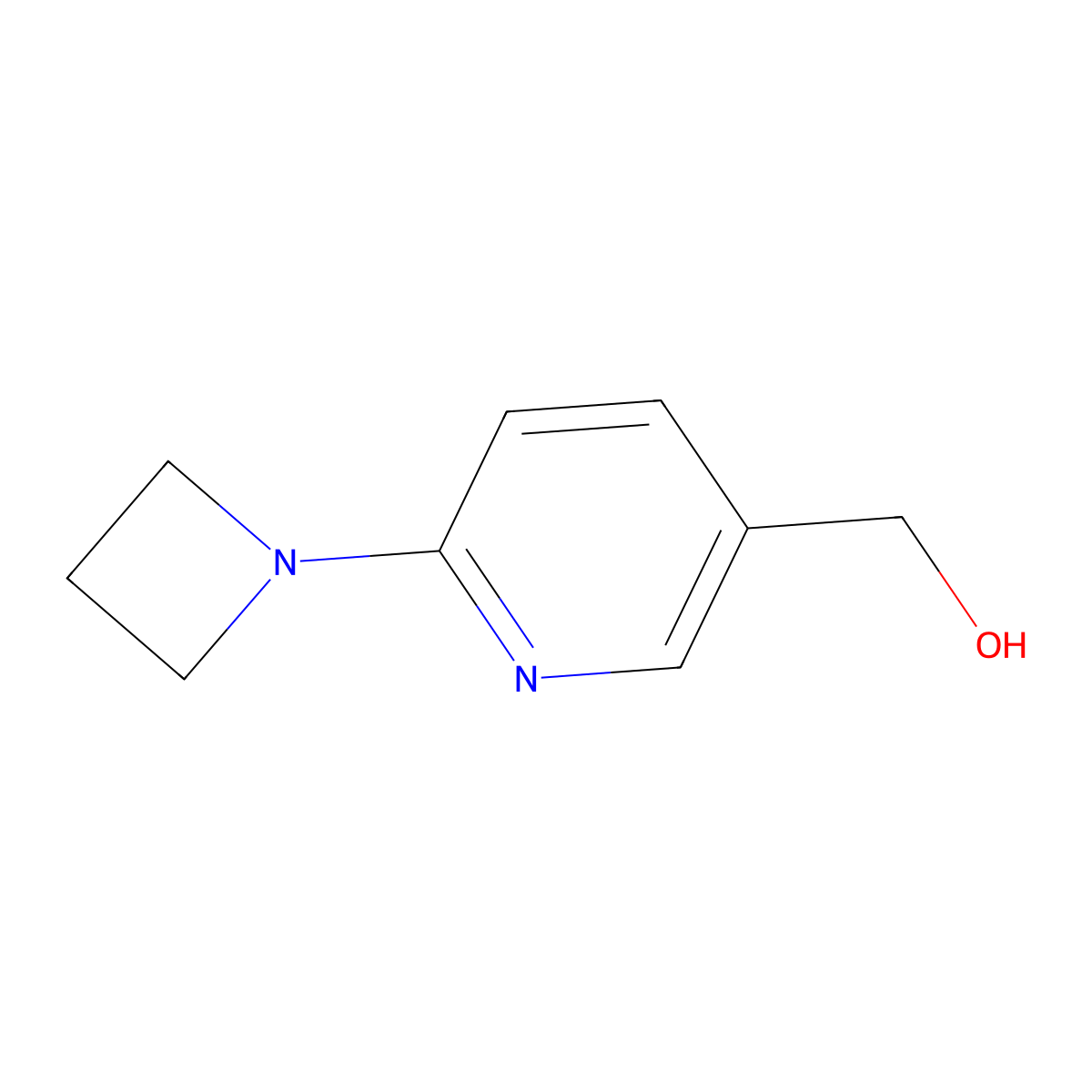 (6-(Azetidin-1-yl)pyridin-3-yl)methanol molecular structure, CAS 1334485-70-9