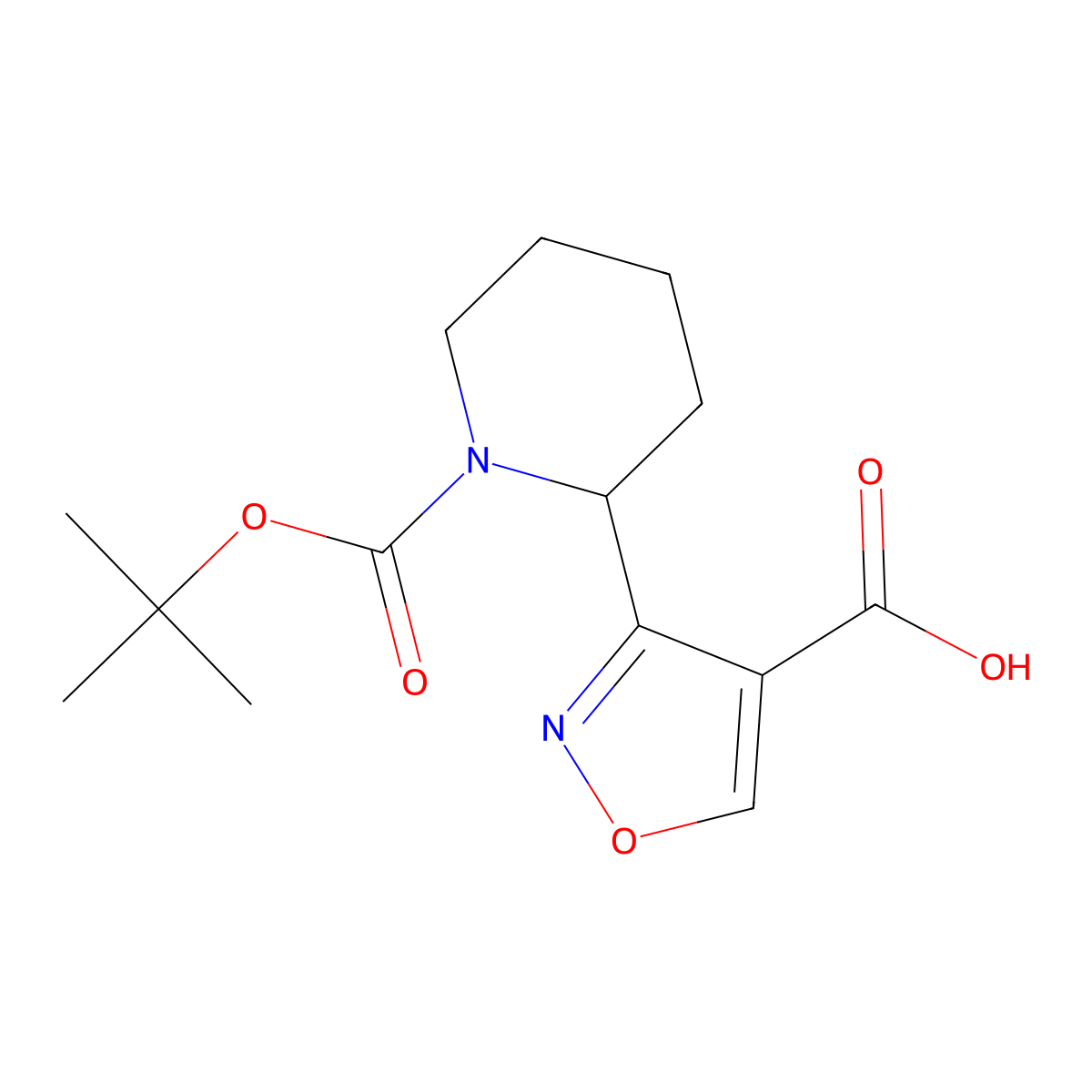 3-(1-(tert-Butoxycarbonyl)piperidin-2-yl)isoxazole-4-carboxylic acid molecular structure, CAS 1334485-73-2