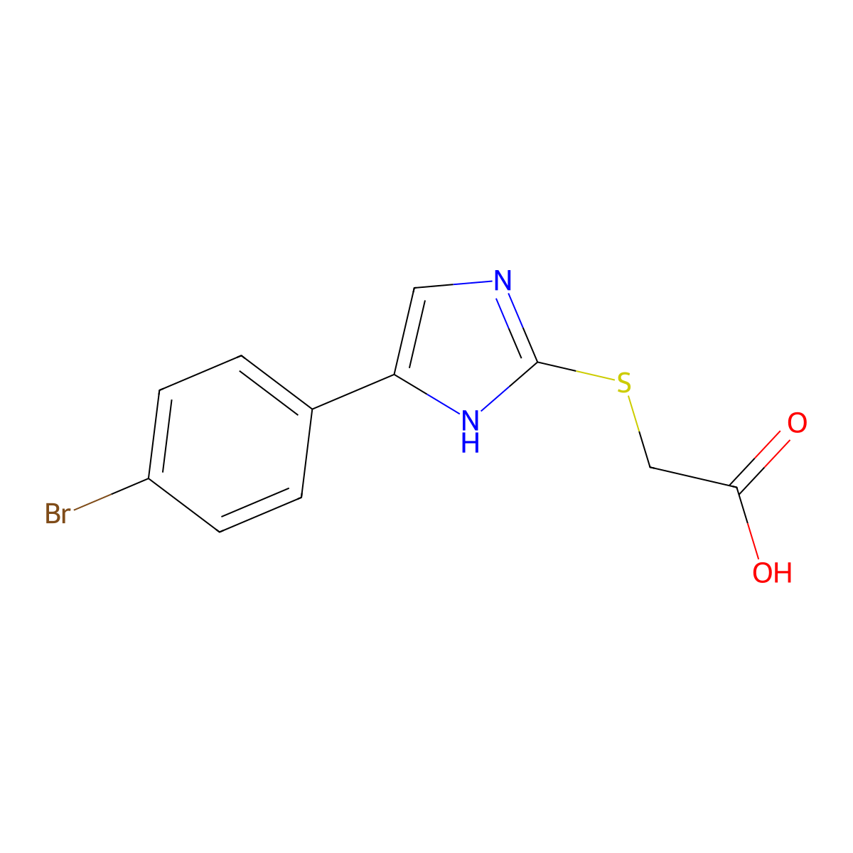 2-{[4-(4-bromophenyl)-1H-imidazol-2-yl]sulfanyl}acetic acid molecular structure, CAS 1334485-83-4