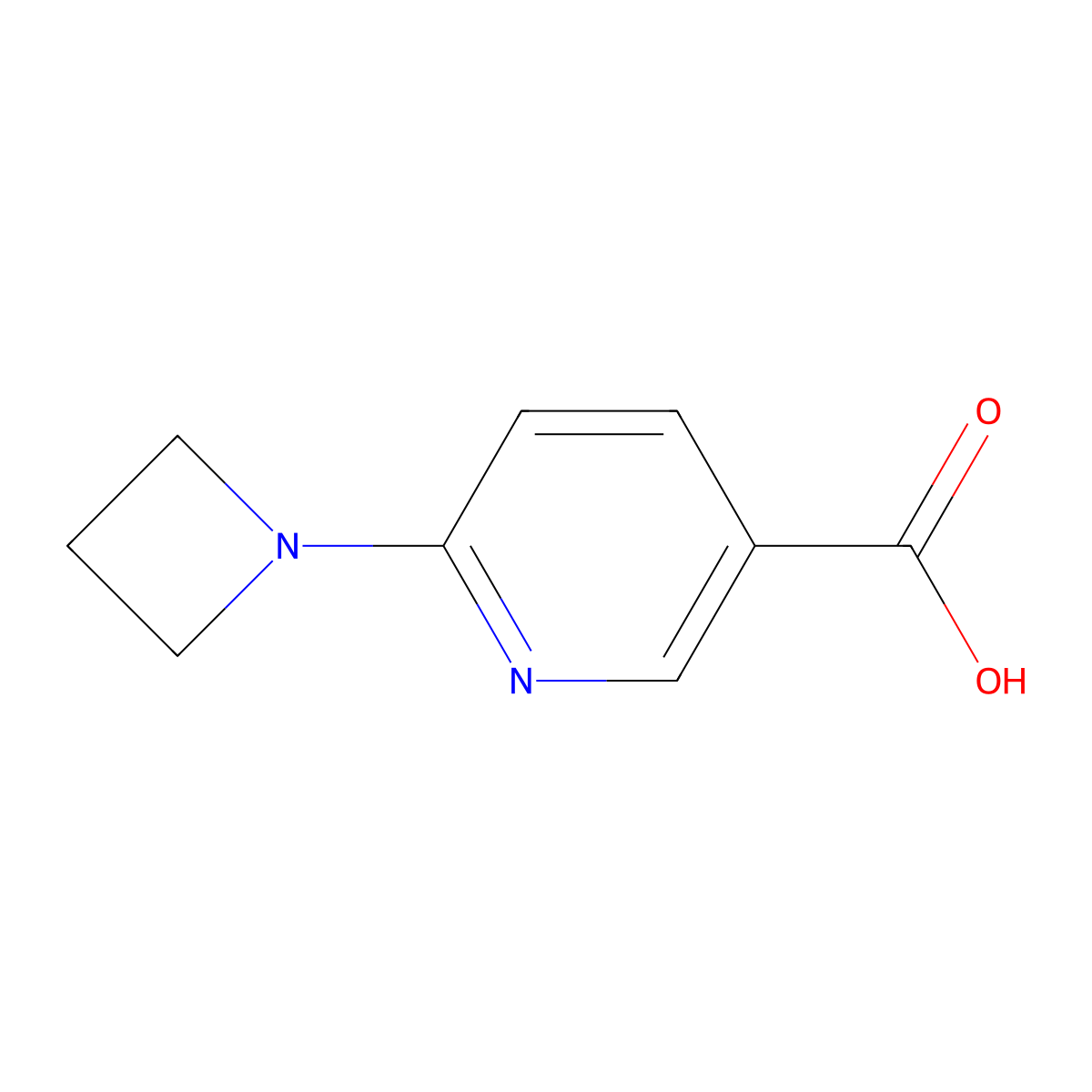 6-(Azetidin-1-yl)pyridine-3-carboxylic acid molecular structure, CAS 1334486-29-1