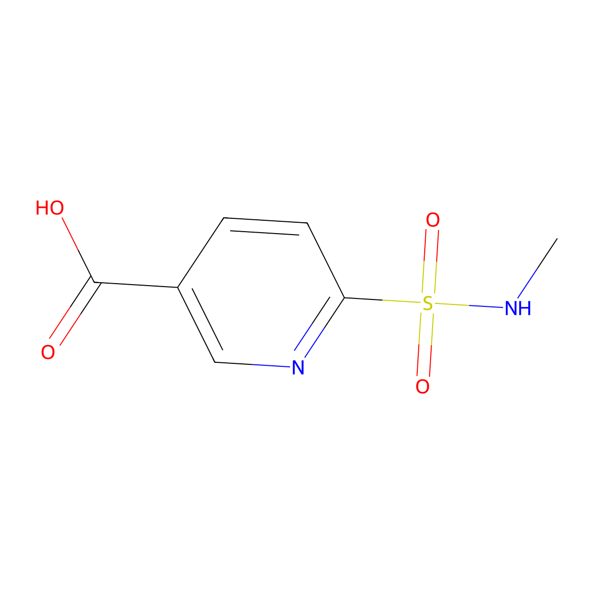 6-(Methylsulfamoyl)pyridine-3-carboxylic acid molecular structure, CAS 1334486-38-2