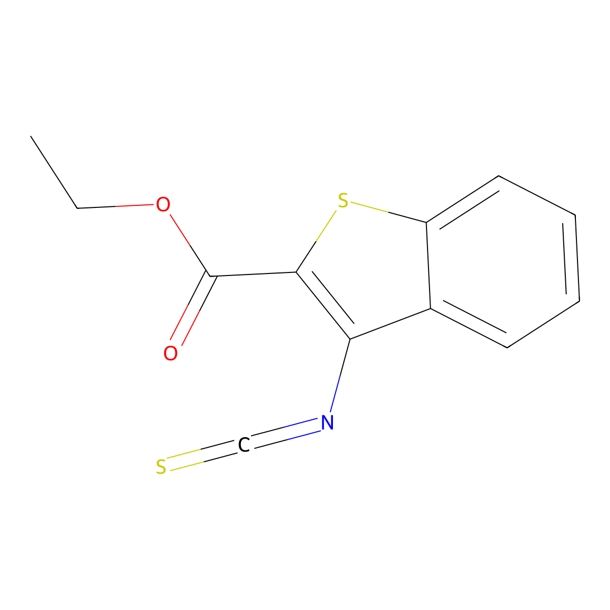 Ethyl 3-isothiocyanato-1-benzothiophene-2-carboxylate molecular structure, CAS 1334486-78-0