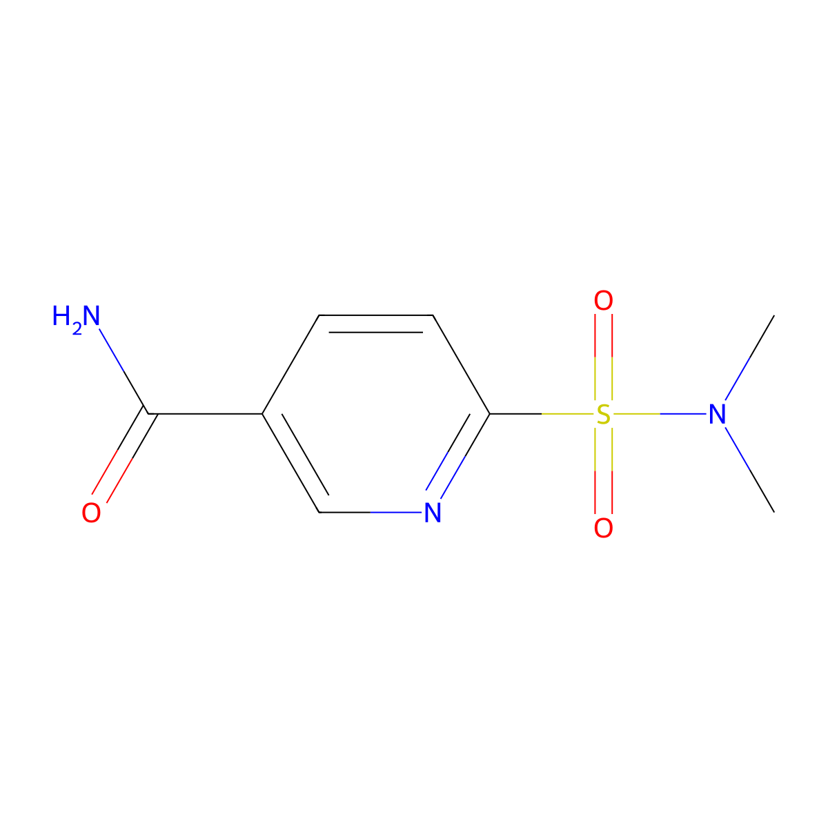 6-(N,N-Dimethylsulfamoyl)nicotinamide molecular structure, CAS 1334487-18-1