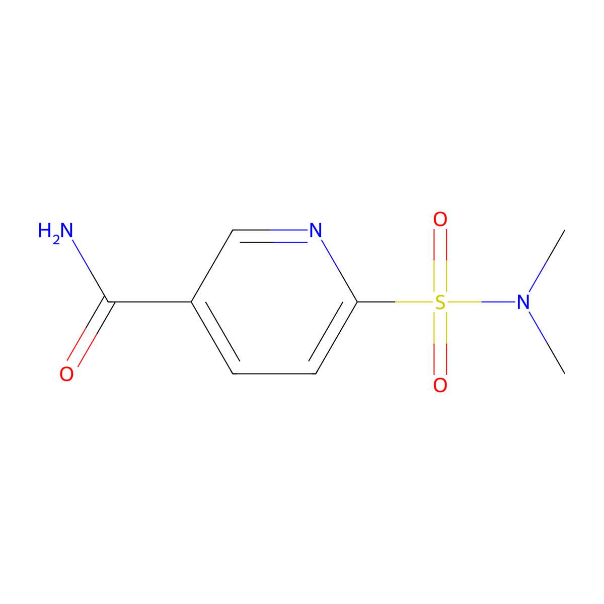 6-(N,N-Dimethylsulfamoyl)nicotinamide molecular structure, CAS 1334487-18-1