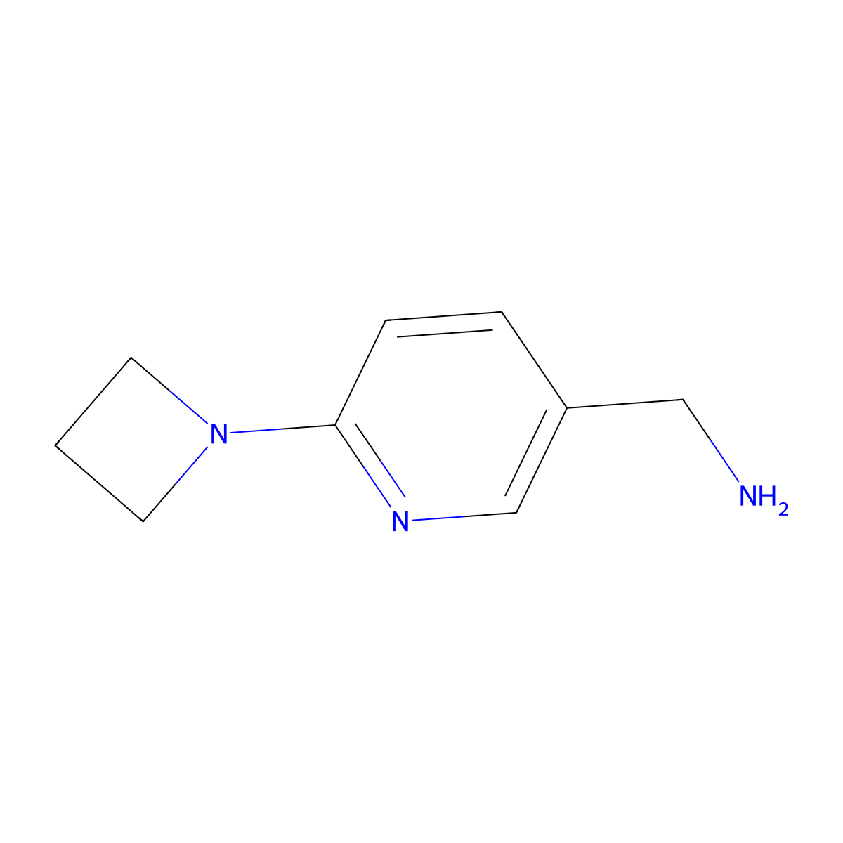 (6-(Azetidin-1-yl)pyridin-3-yl)methanamine molecular structure, CAS 1334487-40-9