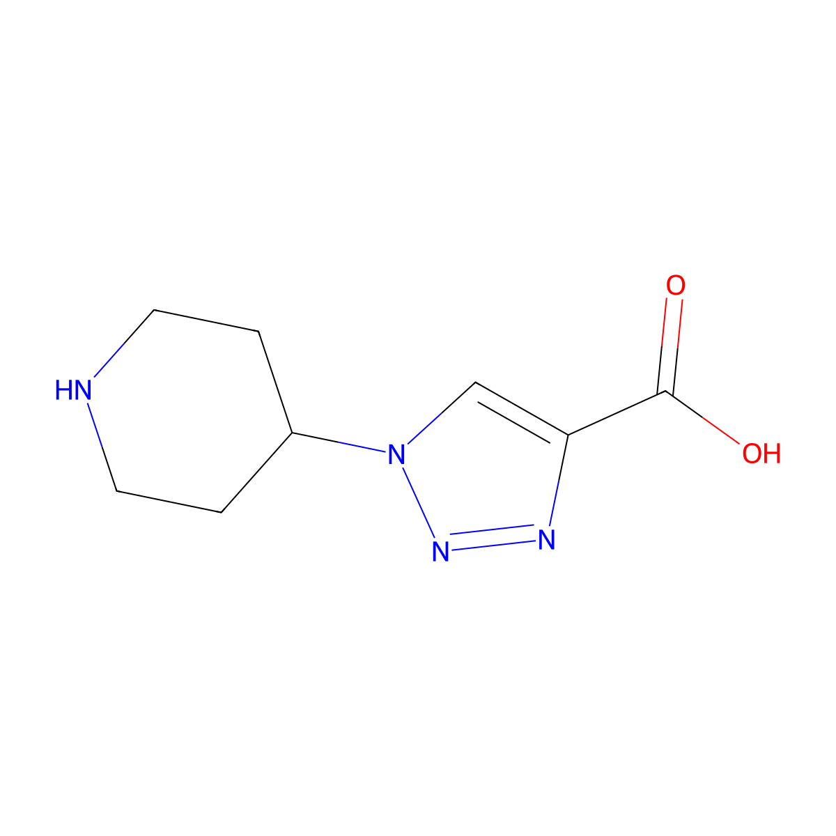 1-(Piperidin-4-yl)-1H-1,2,3-triazole-4-carboxylic acid molecular structure, CAS 1334487-58-9