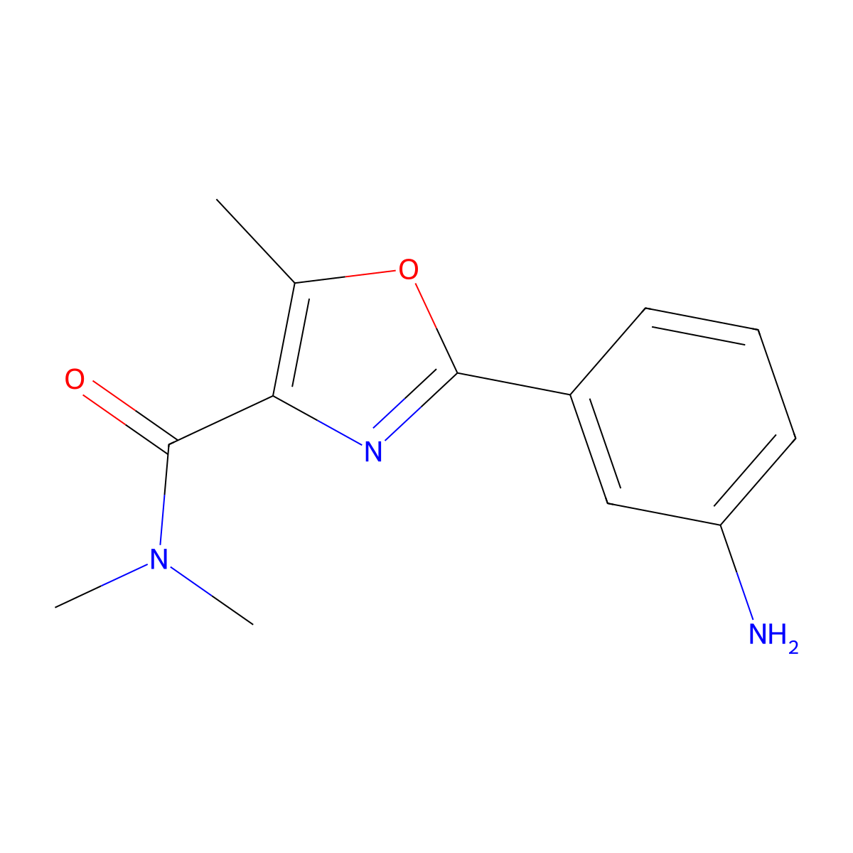 2-(3-Aminophenyl)-N,N,5-trimethyloxazole-4-carboxamide molecular structure, CAS 1334487-79-4