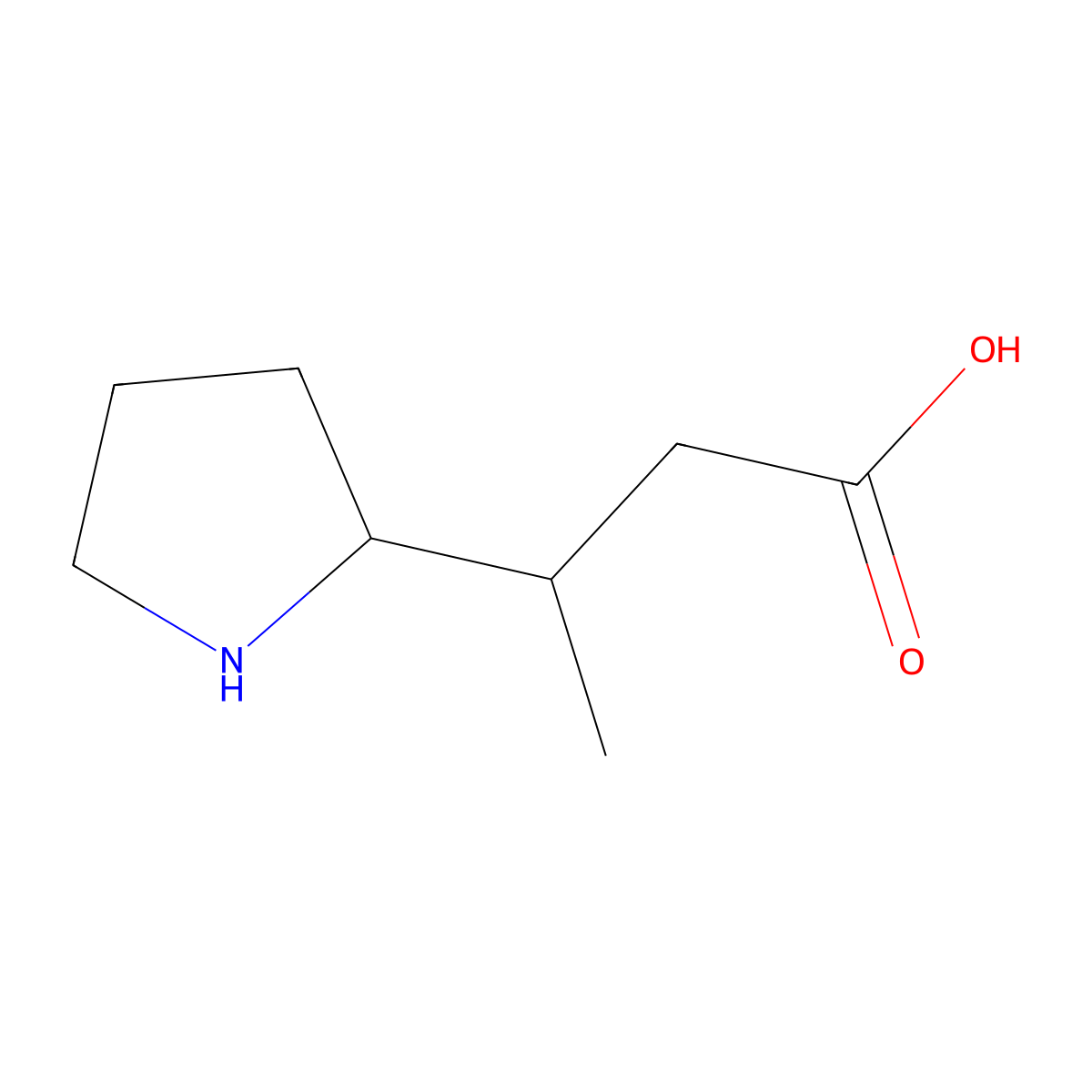 3-(Pyrrolidin-2-yl)butanoic acid molecular structure, CAS 1334487-90-9