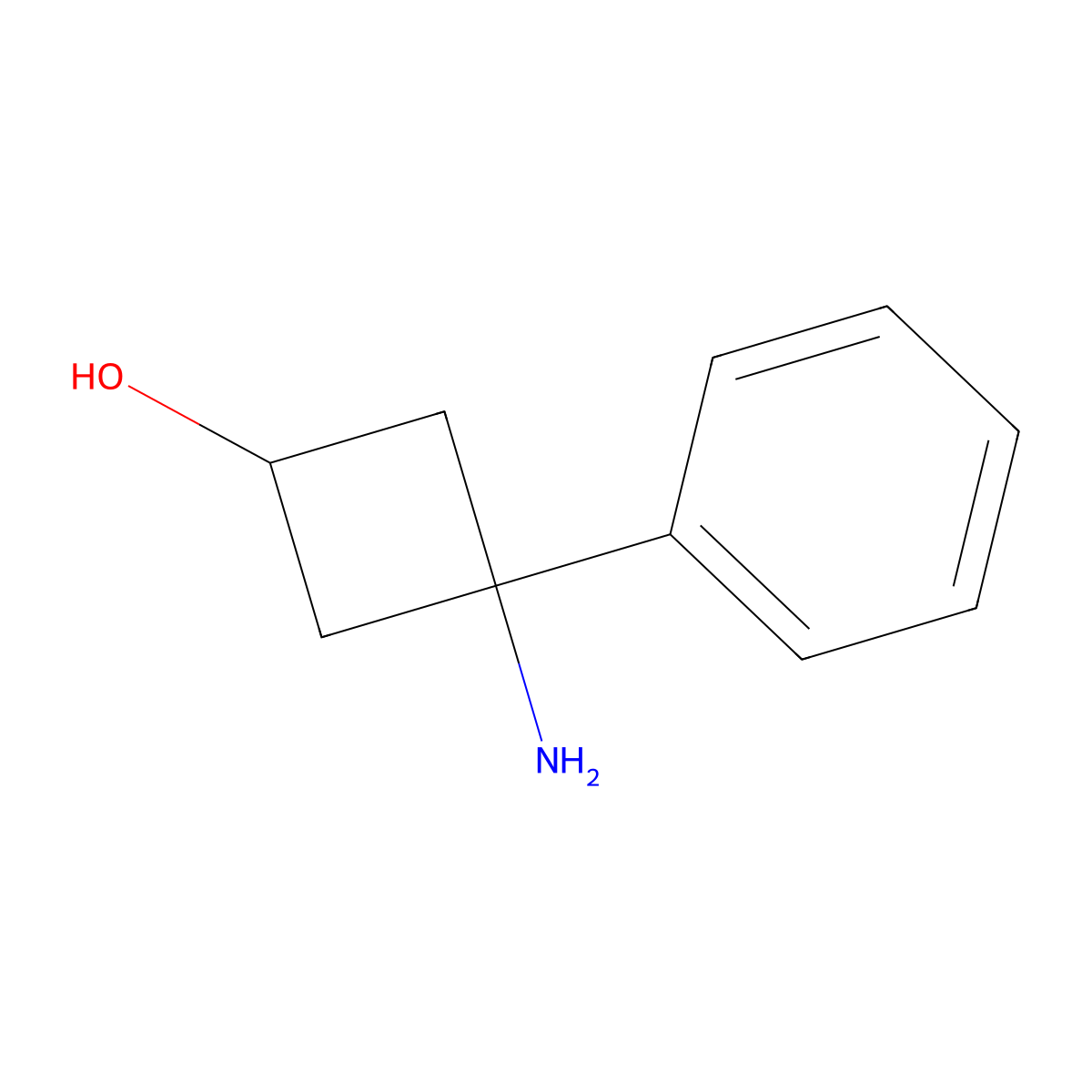 3-Amino-3-phenylcyclobutan-1-ol molecular structure, CAS 1334488-43-5