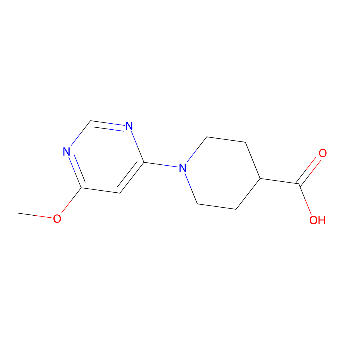 1-(6-Methoxypyrimidin-4-yl)piperidine-4-carboxylic acid molecular structure, CAS 1334488-49-1