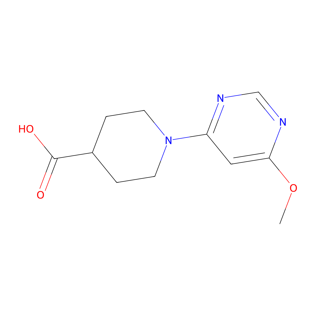 1-(6-Methoxypyrimidin-4-yl)piperidine-4-carboxylic acid molecular structure, CAS 1334488-49-1