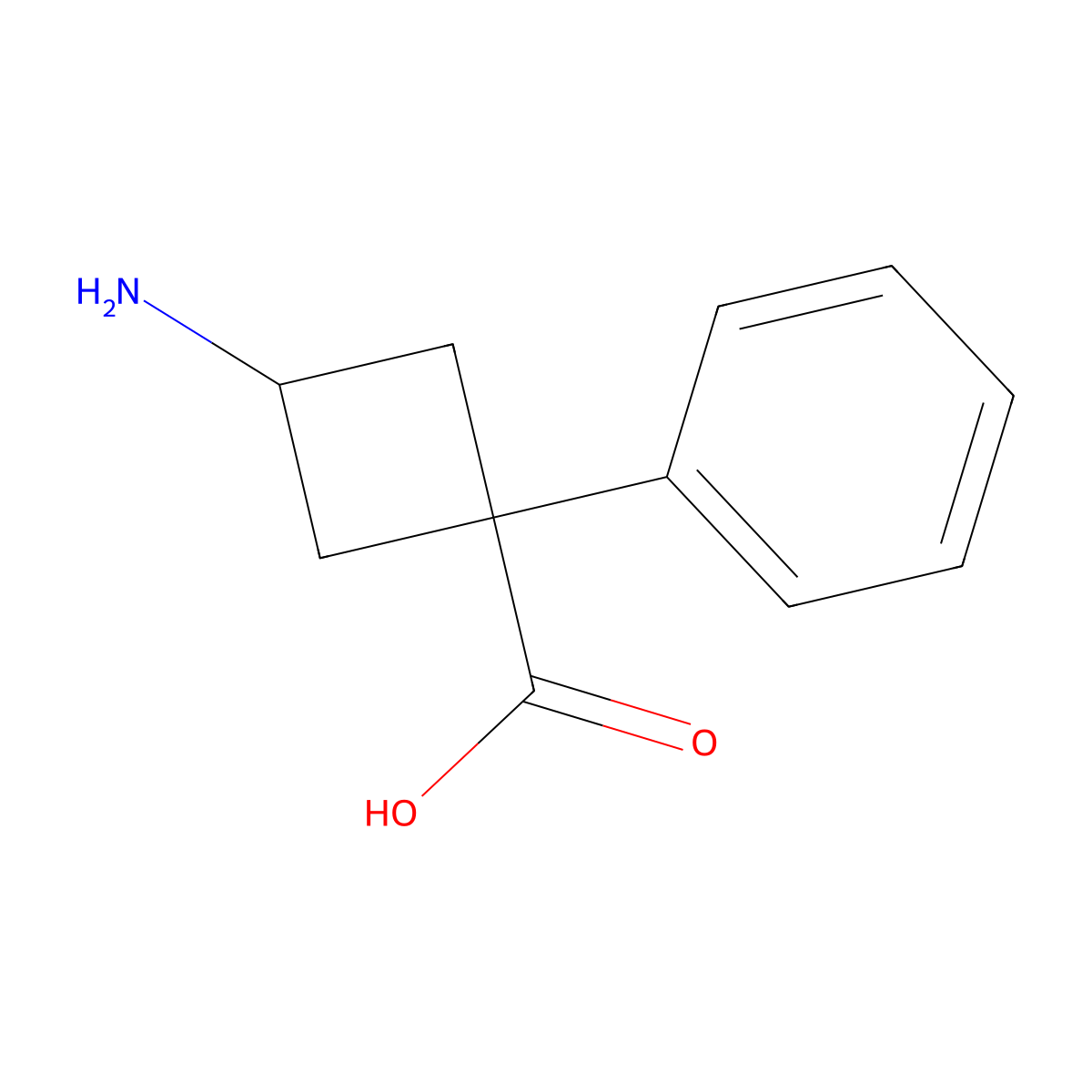 3-Amino-1-phenylcyclobutane-1-carboxylic acid molecular structure, CAS 1334488-57-1