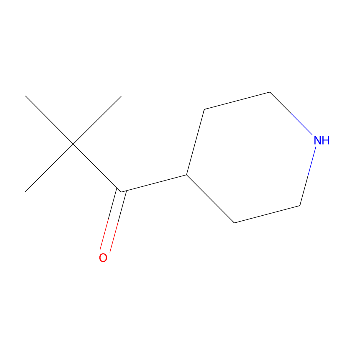 2,2-Dimethyl-1-(piperidin-4-yl)propan-1-one molecular structure, CAS 1334488-81-1